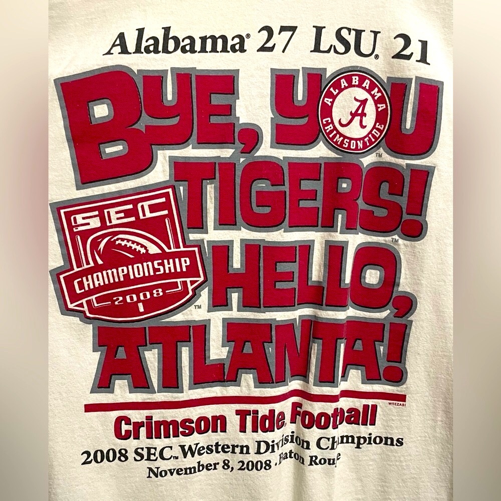 Alabama VS. LSU game shirt from 2008